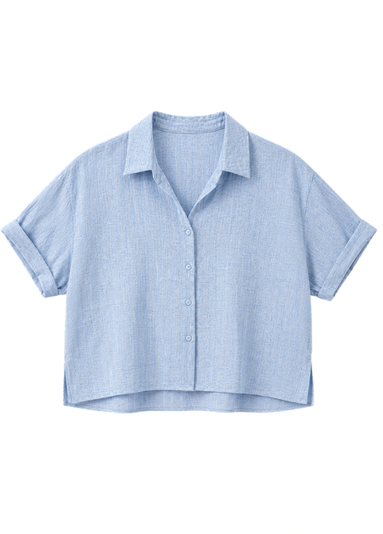 CAMISA AZUL COM BRILHO DISCRETO - ALIBY