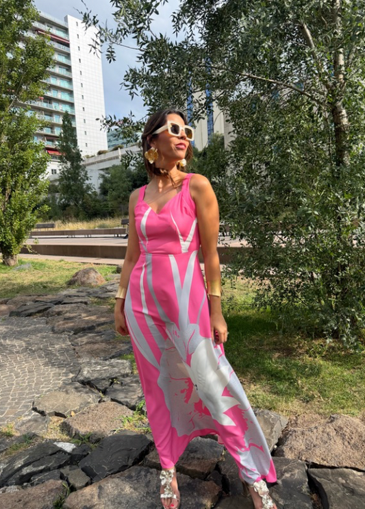 VESTIDO MAXI COM ESTAMPADO FLORAL - ALIBY
