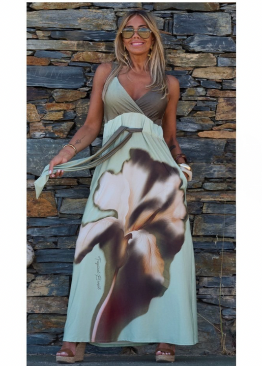 VESTIDO DE ALÇAS CRUZADO COM ATILHOS - TROPICAL BRASIL