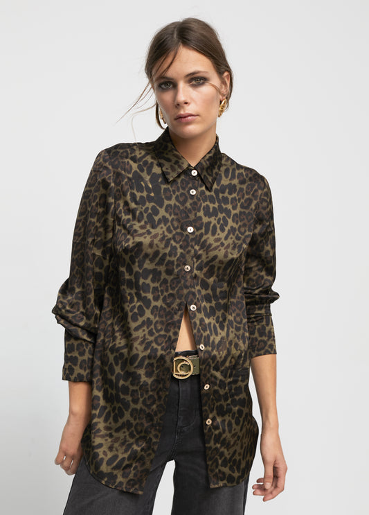 CAMISA ANIMAL PRINT KAKI - LOLA CASADEMUNT