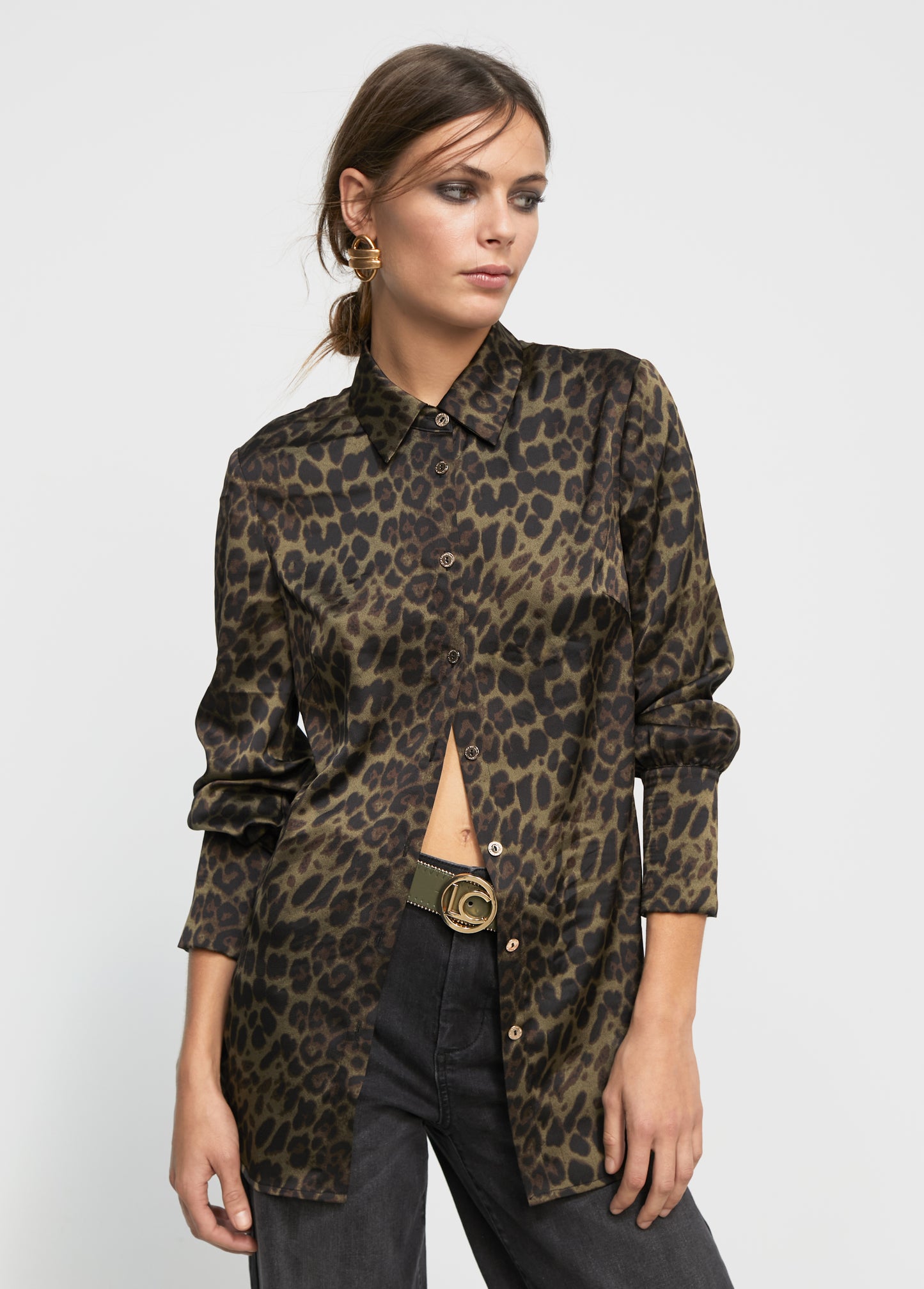 CAMISA ANIMAL PRINT KAKI - LOLA CASADEMUNT