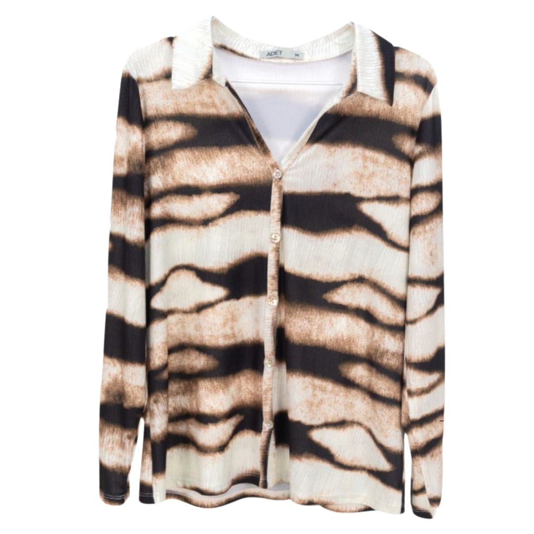 BLUSA DECOTE EM V ANIMAL PRINT - ALIBY