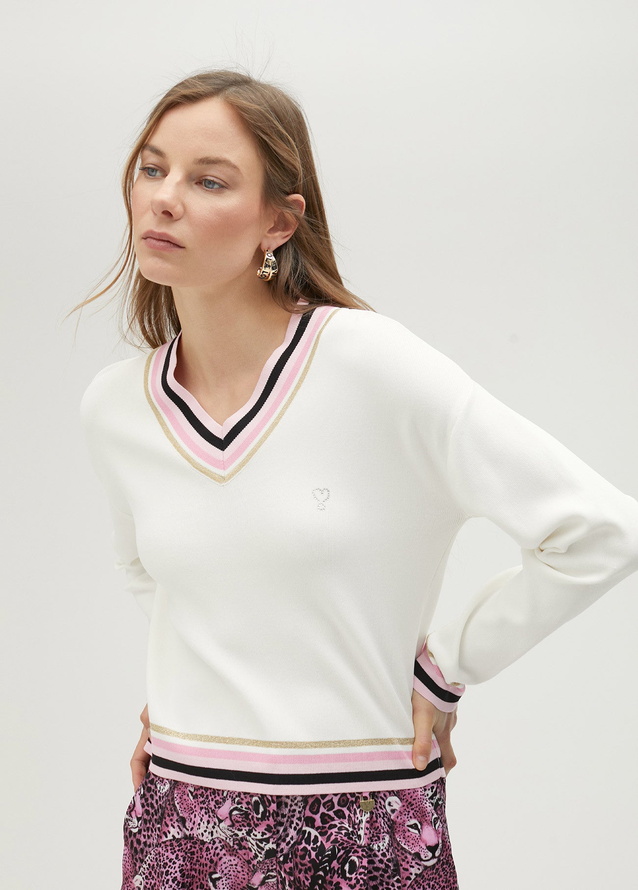 CAMISOLA COM PORMENOR COLORIDO - LOLA CASADEMUNT