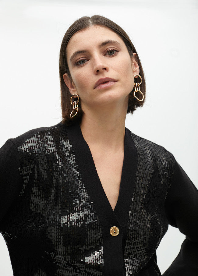 CARDIGAN DE MALHA DETALHE LANTEJOULAS - LOLA CASADEMUNT