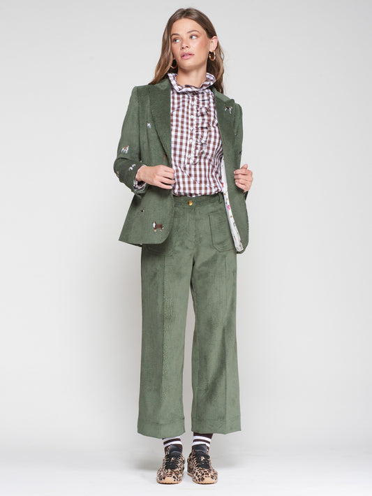 BLAZER BOMBAZINE VERDE COM BORDADOS - VILAGALLO