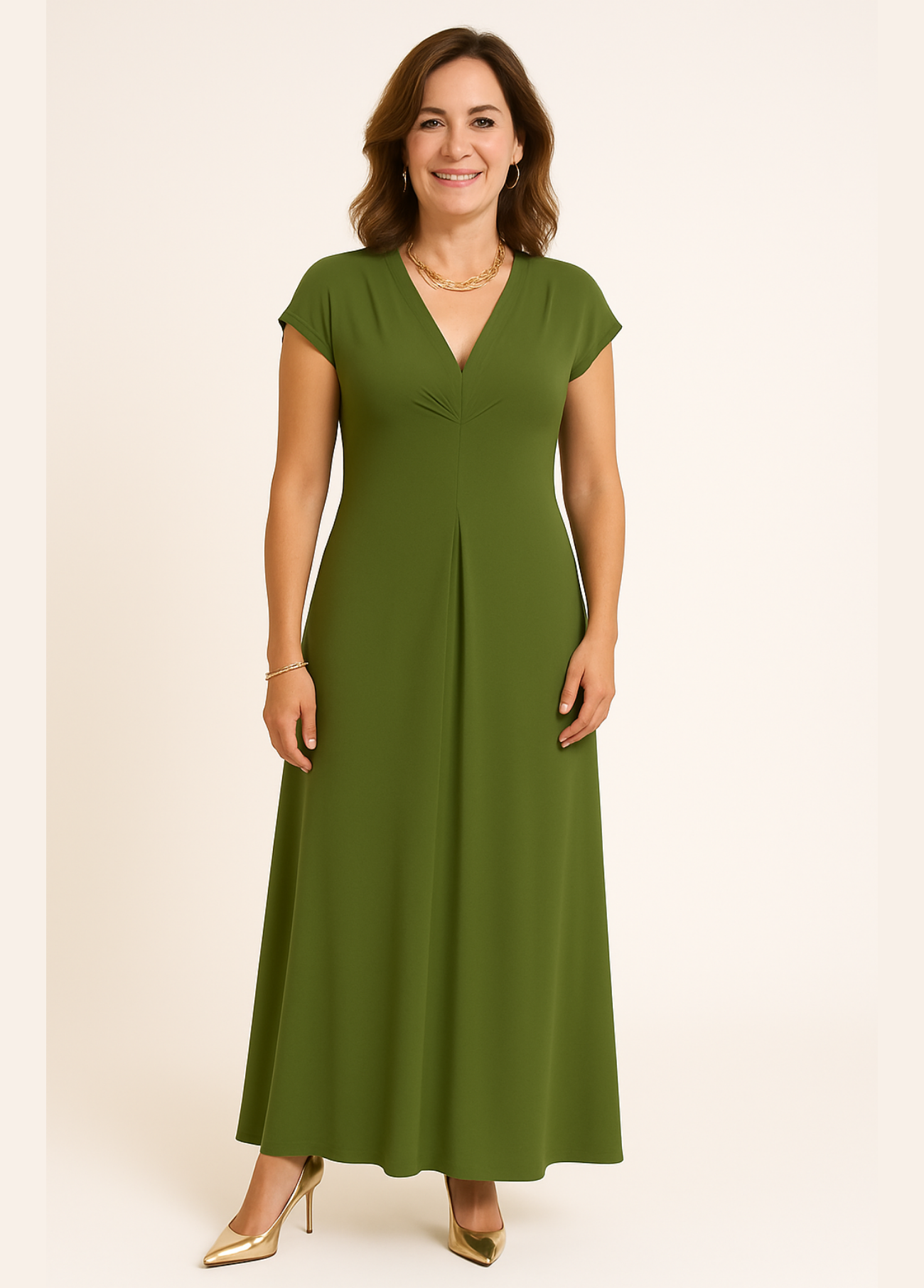 VESTIDO VERDE MUSGO - ADET