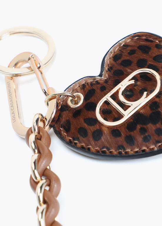 PORTA CHAVES CORAÇÃO COM ANIMAL PRINT LC - LOLA CASADEMUNT