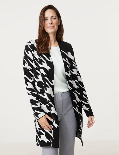 CARDIGAN LONGO ABERTO EM MALHA JACQUARD - GERRY WEBER