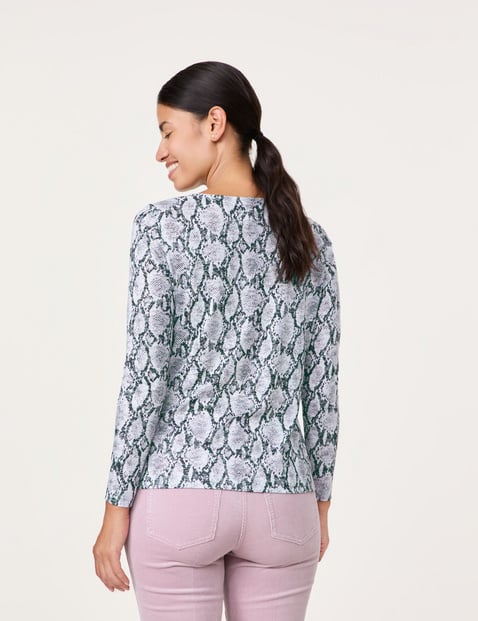 BLUSA MANGA LONGA EM TECIDO DEVORÉ - GERRY WEBER