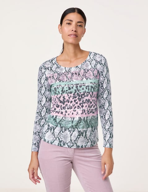 BLUSA MANGA LONGA EM TECIDO DEVORÉ - GERRY WEBER