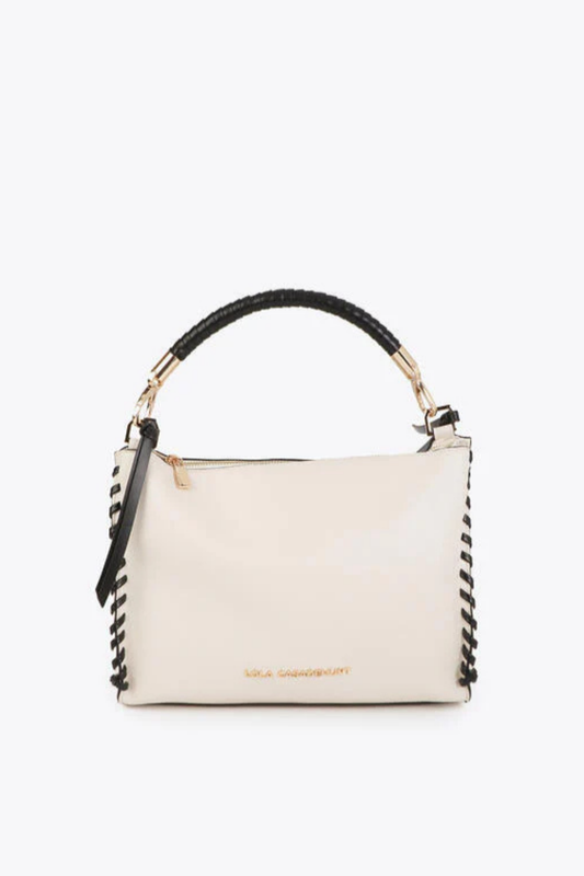 MALA MÉDIA COM LATERAIS CONTRASTANTES EM ENTRANÇADO - LOLA CASADEMUNT