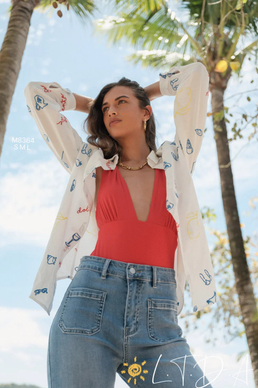 CAMISA BRANCA BORDADA - ALIBY