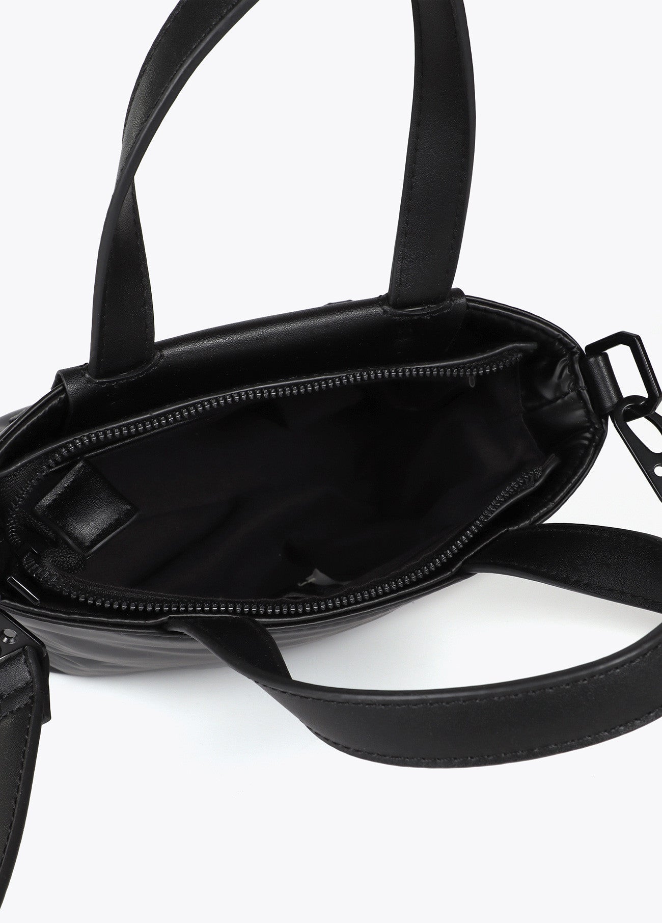 MINI SHOPPER NYLON ACETINADO COM DETALHES EM EFEITO DE PELE - LOLA CASADEMUNT