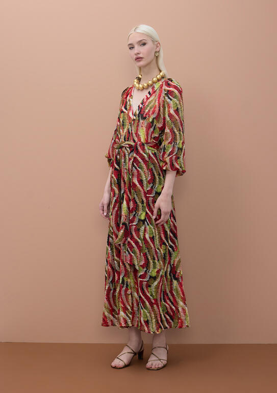 VESTIDO MIDI ESTAMPADO MULTICOLOR - LOLA CASADEMUNT BY MAITE