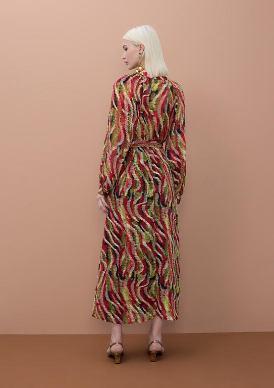 VESTIDO MIDI ESTAMPADO MULTICOLOR - LOLA CASADEMUNT BY MAITE