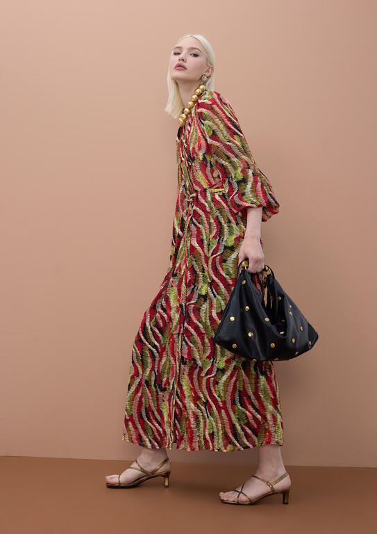 VESTIDO MIDI ESTAMPADO MULTICOLOR - LOLA CASADEMUNT BY MAITE