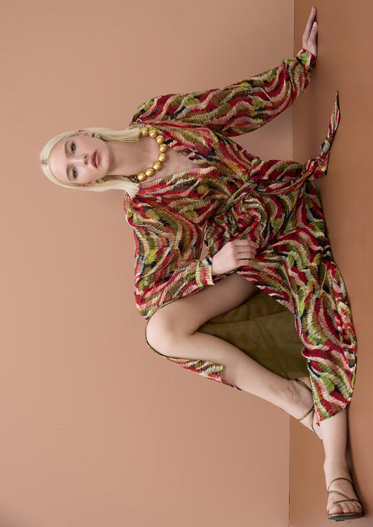 VESTIDO MIDI ESTAMPADO MULTICOLOR - LOLA CASADEMUNT BY MAITE