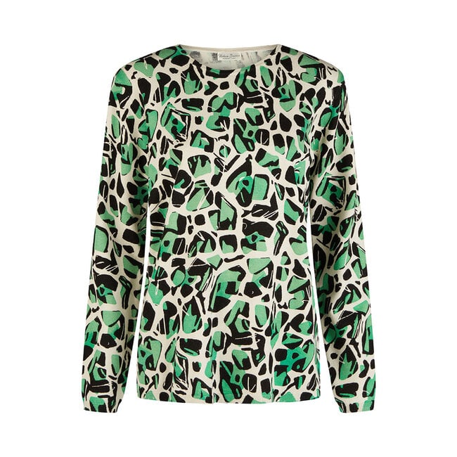 BLUSA MANGA COMPRIDA ESTAMPADO VERDE - BARBARA LEBEK