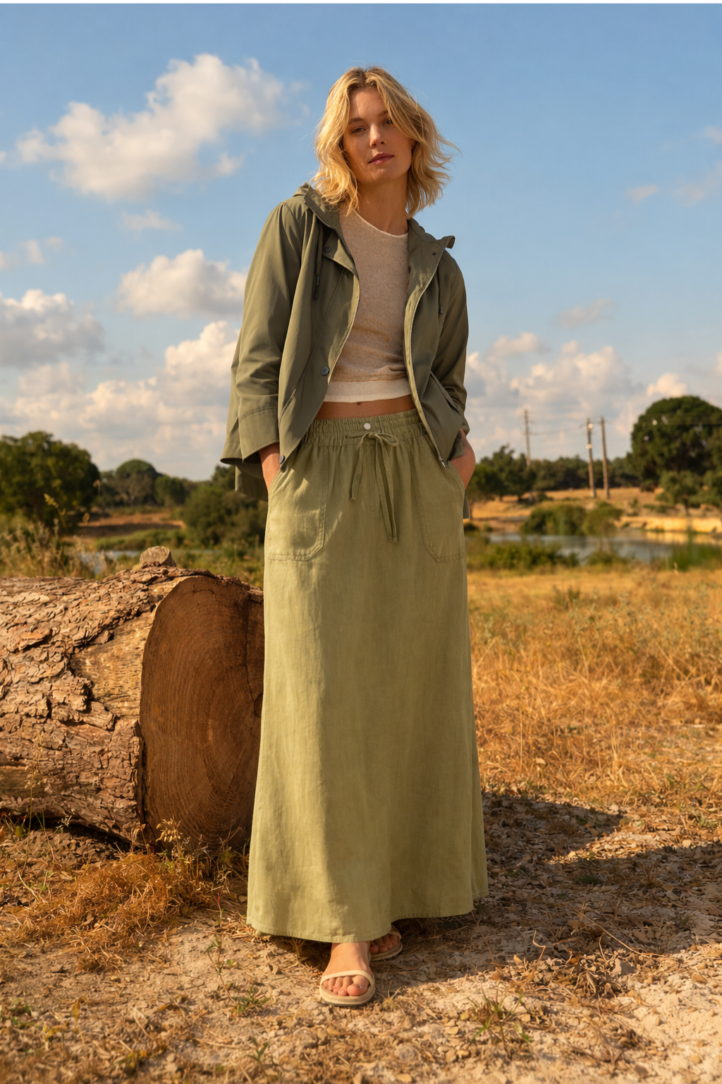SAIA MIDI EM LINHO - BARBARA LEBEK