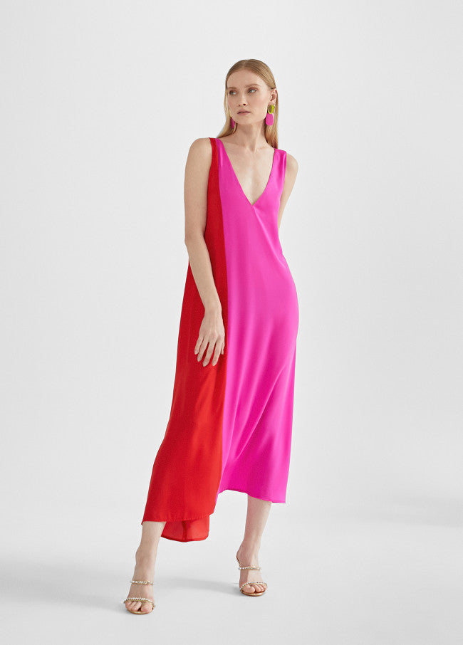 VESTIDO MIDI BICOLOR - LOLA CASADEMUNT