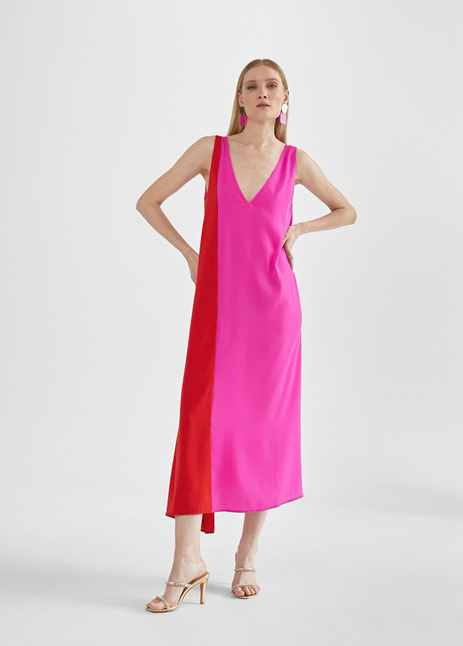 VESTIDO MIDI BICOLOR - LOLA CASADEMUNT